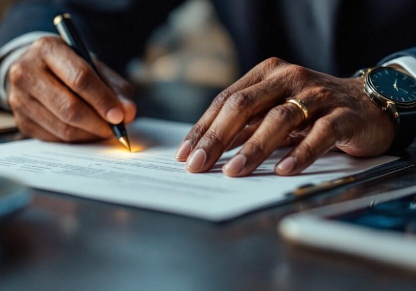 signing success moments stockcake